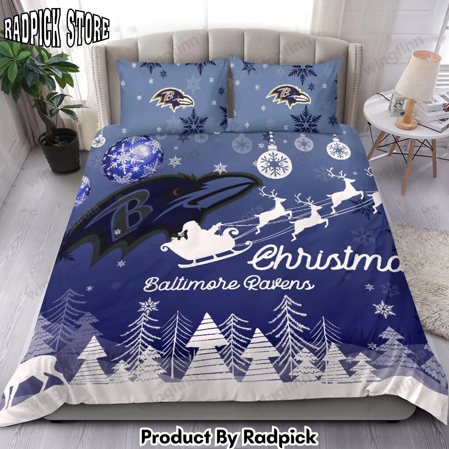 Radpick baltimore ravens 3pcs bedding set duvet cover and pillow cases 1573 rp3278506
